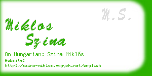 miklos szina business card
