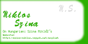 miklos szina business card